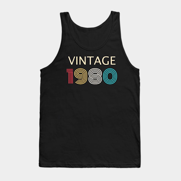 Vintage 1980 Birthday Tank Top by Tshirt114